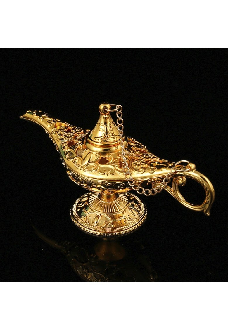 Aladdin Lamp, Art Craft Magic Genie Light Gift with Exquisite Vintage Engraving Pattern