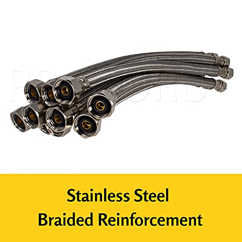 PROCURU [10-Pack] PROCURU 24-Inch (2Ft) x 3/8" Comp x 1/2" FIP Faucet Hose, Stainless Steel Braided Supply Line, Certified Safe (9SF24-10P) - Image 3