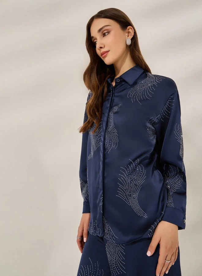 ستايلي قميص ساتان مزين