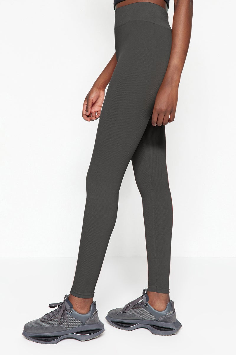 trendyol Dark Anthracite Seamless/Seamless Full Length Knitted Sports Tights TWOAW20TA0071 - Image 4