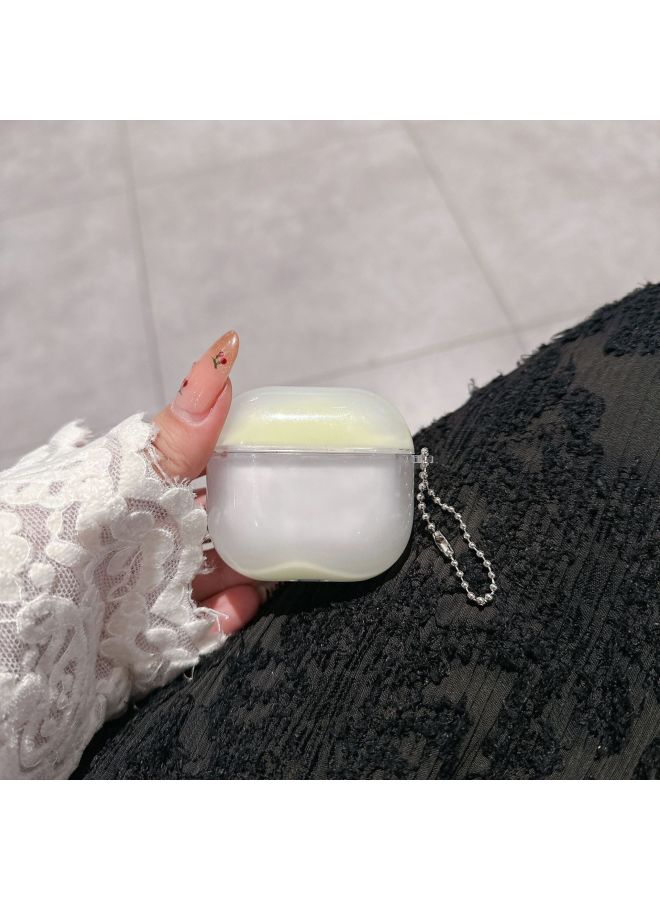 Suitable For AirPods4 Earphone Case 1/2/3airpods Pro2 Quicksand Apple Earphone Protective Cover Tpu Luminous-Colour:White-Applicable Model:Airpods 4 - Image 1