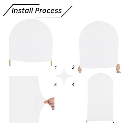 bricia Wedding Arch Backdrop Stand Cover, 5FT Double Sided Stretchy Arch Cover Fitted Wedding Birthday Party Banquet Decoration (White 60''Lx25.2''W) - Image 3