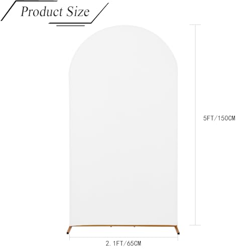 bricia Wedding Arch Backdrop Stand Cover, 5FT Double Sided Stretchy Arch Cover Fitted Wedding Birthday Party Banquet Decoration (White 60''Lx25.2''W) - Image 2
