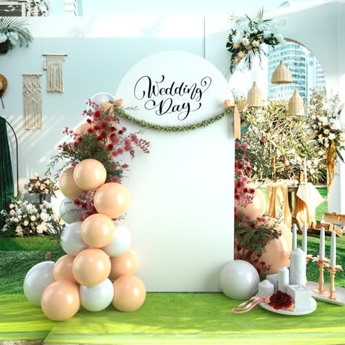 bricia Wedding Arch Backdrop Stand Cover, 5FT Double Sided Stretchy Arch Cover Fitted Wedding Birthday Party Banquet Decoration (White 60''Lx25.2''W) - Image 5