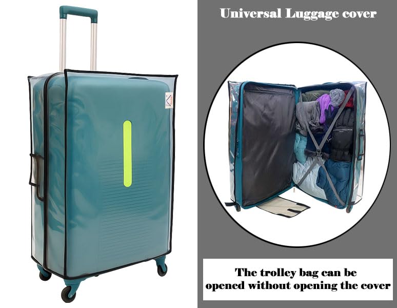 HOMECUTE Trolley Bag Cover, Transparent Protective Covers, PVC Fabric Waterproof Dustproof Luggage Covers with Zipper, Anti-Scratch Trolley Cover for Travel Accessories (28 in) - Image 5