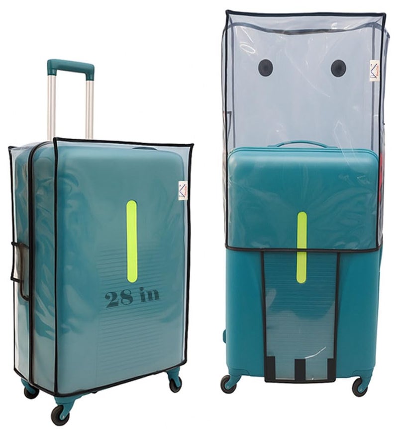HOMECUTE Trolley Bag Cover, Transparent Protective Covers, PVC Fabric Waterproof Dustproof Luggage Covers with Zipper, Anti-Scratch Trolley Cover for Travel Accessories (28 in) - Image 1