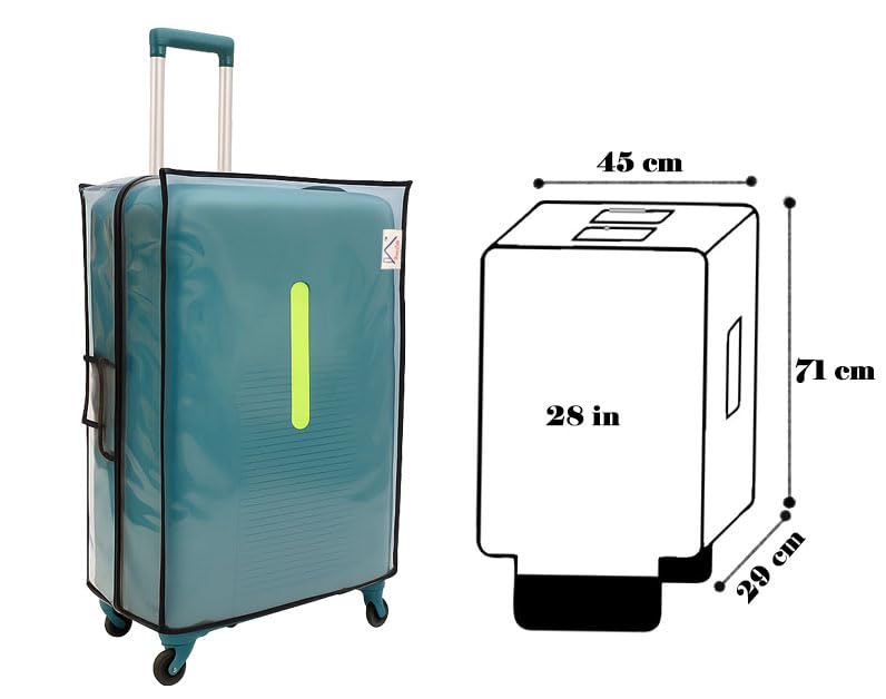 HOMECUTE Trolley Bag Cover, Transparent Protective Covers, PVC Fabric Waterproof Dustproof Luggage Covers with Zipper, Anti-Scratch Trolley Cover for Travel Accessories (28 in) - Image 2