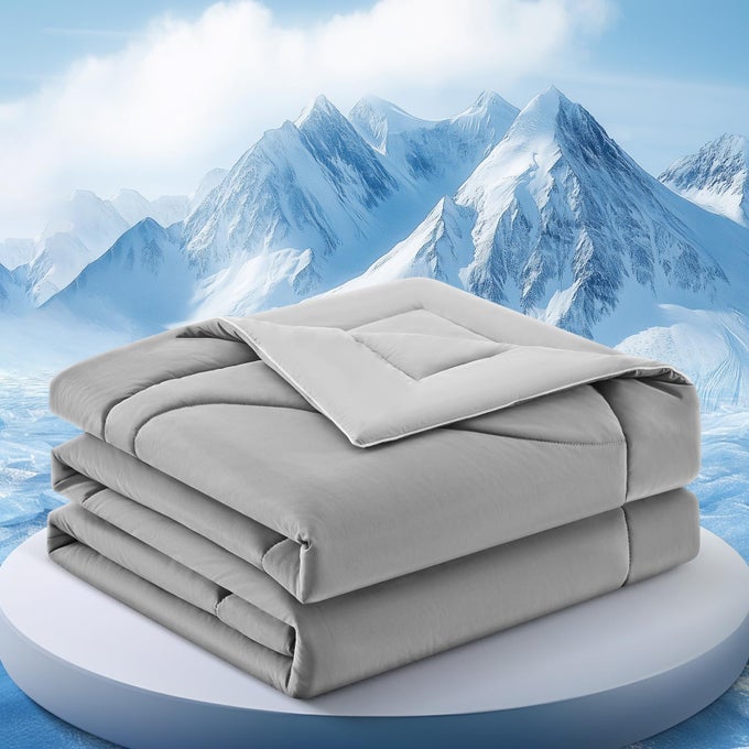COOLING COMFORTER QUEEN SIZE DOUBLESIDED COOLING BLANKET FOR HOT SLEEPERS NIGHT SWEATS ARCCHILL QMAX 04 BREATHABLE ICE BLANKET LIGHTWEIGHT COLD COMFORTER 80X90 LIGHT GREY