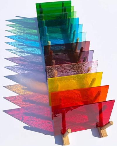 LITMIND 12 Sheets Transparent Stained Glass Pack – 6 x 4 Inch Assorted Colors Art Glass Sheets for Mosaic Crafts, Suncatchers & DIY Projects - Image 3