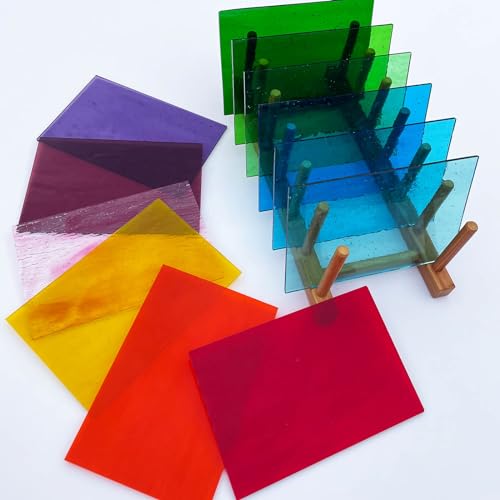LITMIND 12 Sheets Transparent Stained Glass Pack – 6 x 4 Inch Assorted Colors Art Glass Sheets for Mosaic Crafts, Suncatchers & DIY Projects - Image 5