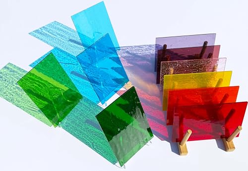 LITMIND 12 Sheets Transparent Stained Glass Pack – 6 x 4 Inch Assorted Colors Art Glass Sheets for Mosaic Crafts, Suncatchers & DIY Projects - Image 2