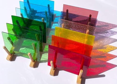 LITMIND 12 Sheets Transparent Stained Glass Pack – 6 x 4 Inch Assorted Colors Art Glass Sheets for Mosaic Crafts, Suncatchers & DIY Projects - Image 4
