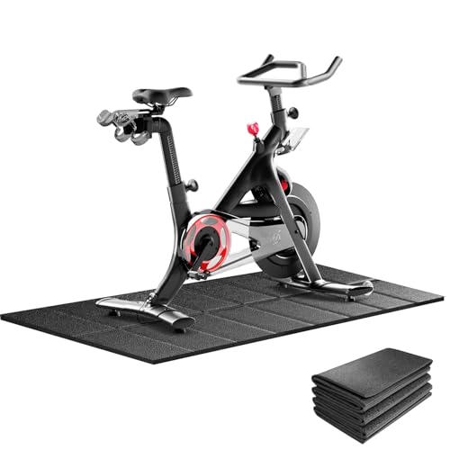 THAILE Exercise Bike Mat, Compatible with Peloton Bikes, 63"x30", Bike Trainer Mats, Mat for Indoor Stationary Spin Bikes Treadmill Walking Pad on Hardwood Floor Carpet Protector - Image 1