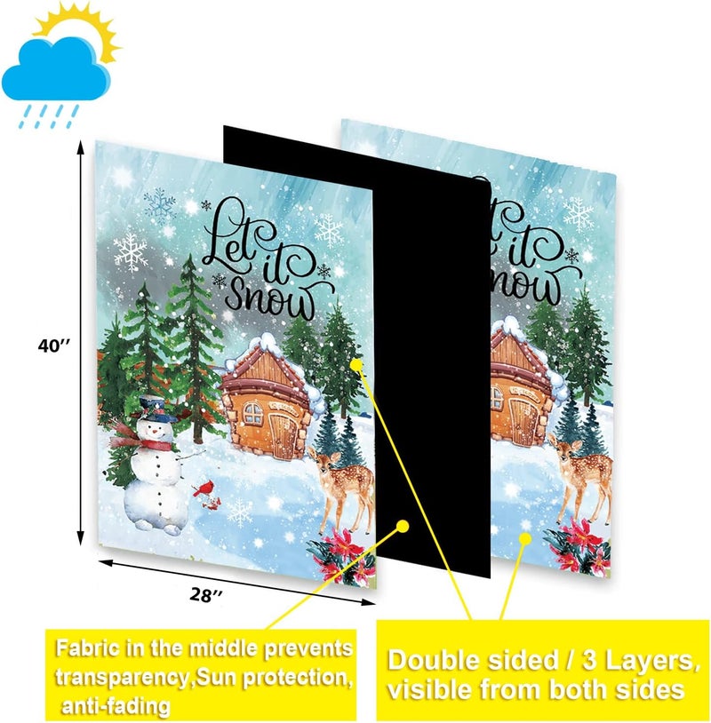 CDLong Seasonal Garden Flag Set of 12 - Double Sided 28 x 40 Inch Large Yard Flags, Outdoor Holiday Decorations for All Seasons, Christmas, Spring, Summer, and Fall - Big House Flags for Outside Decor - Image 4