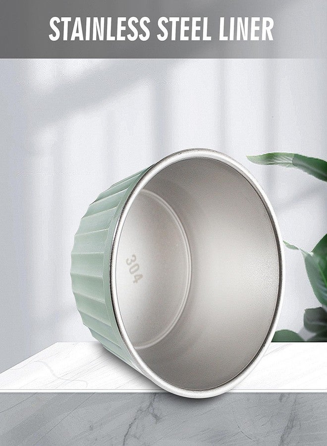 Elivida Toothbrush Holder for Bathroom-12oz Unbreakable Stainless Steel Bathroom Cup,Easy to Clean Toothbrush Cup, Reusable Bathroom Tumbler Cups for Home/School/Office(3" x 4.5") (Green) - Image 4