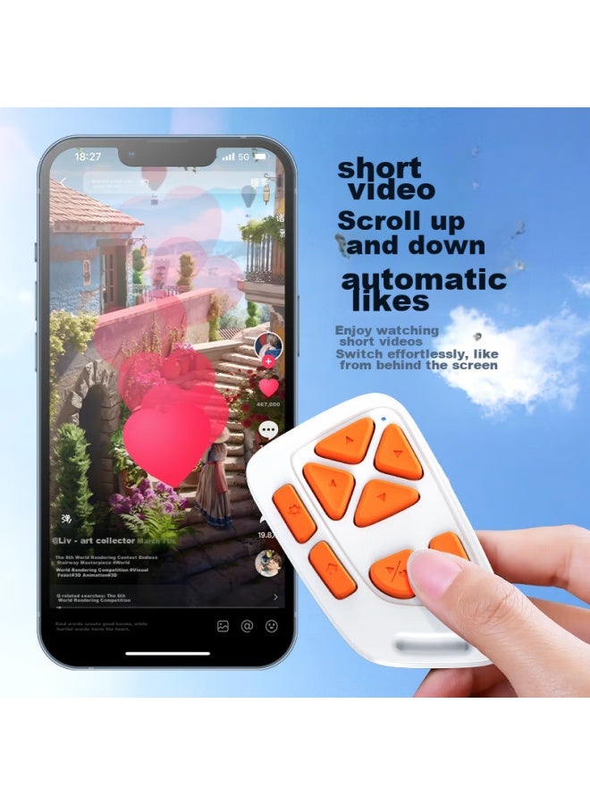 Xiaotian Bluetooth Remote Control For Smartphone Photography, Universal Multi-functional Lazy Device For Selfie, Short Video, Page-turning, Thumbs-up, Compatible With Android And Apple, Rechargeable, Long Battery Life, Silent Button - Image 1