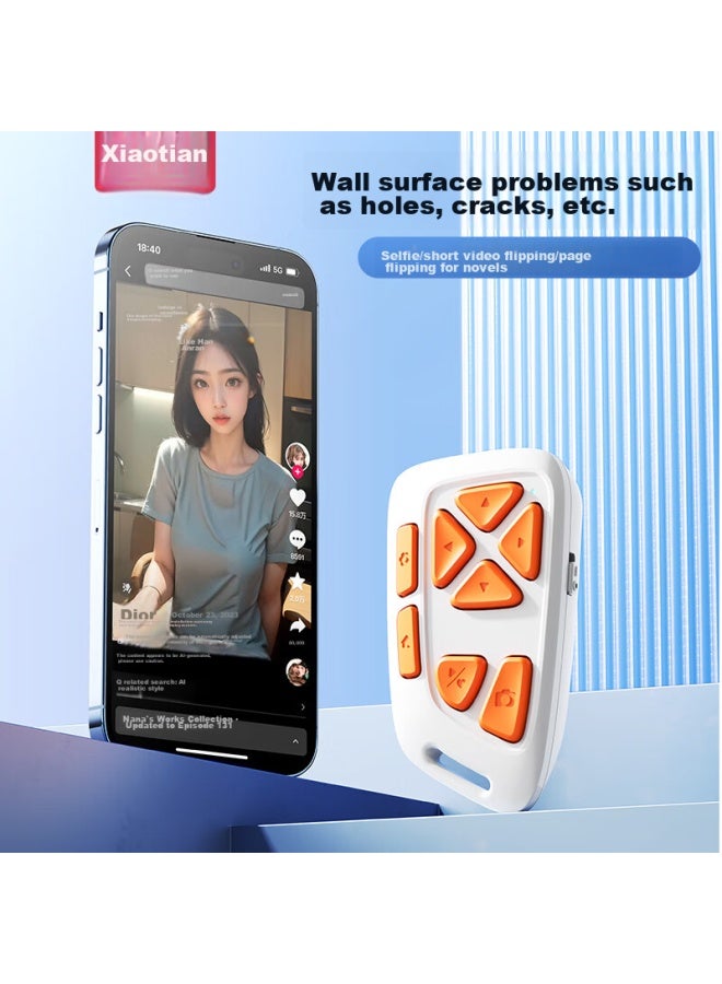 Xiaotian Bluetooth Remote Control For Smartphone Photography, Universal Multi-functional Lazy Device For Selfie, Short Video, Page-turning, Thumbs-up, Compatible With Android And Apple, Rechargeable, Long Battery Life, Silent Button - Image 2