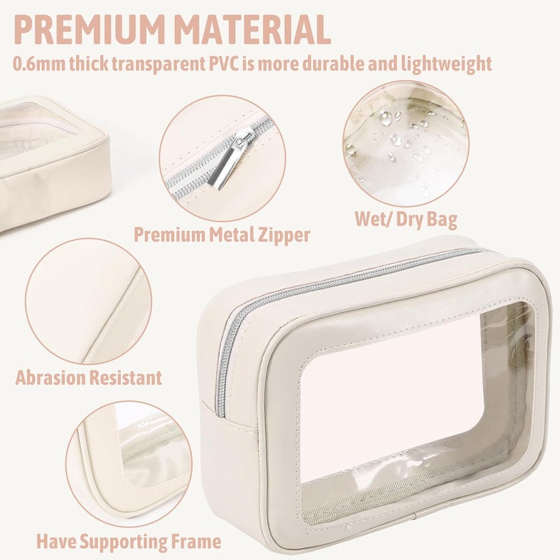 YOPCDJ 5PCS Diaper Bag Organizer Pouch Set, TSA Approved Toiletry Bag，Clear Waterproof TPU Makeup Bag Set Travel Organizer Bags for Women and Kids - Image 3