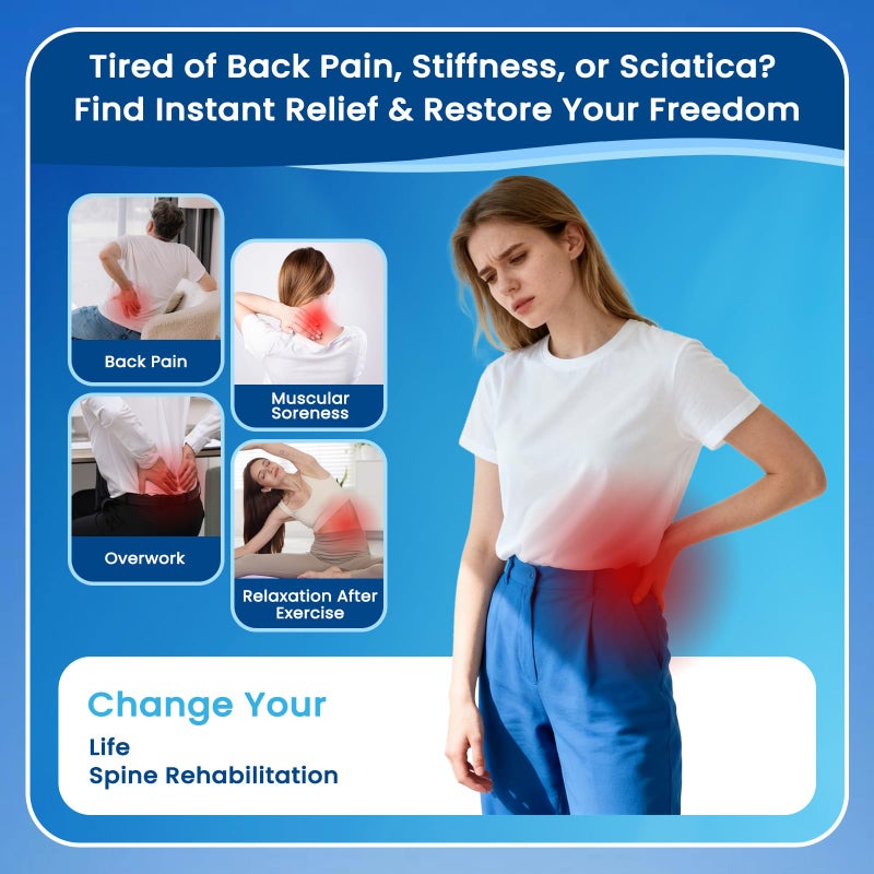 JUMPOW Back Stretcher for Lower Back Pain Relief - 4 Level Adjustable Lumbar Cracker Board, Relief for Lumbar Area Pain, Scoliosis Aid, Spine Decompression - Image 2