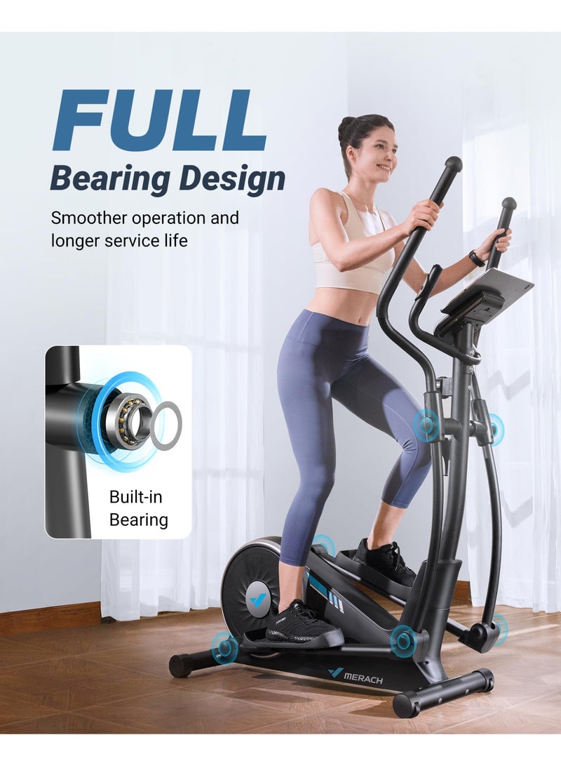MERACH Elliptical Exercise Machine for Home Use, Elliptical Machine with Hyper-Quiet Magnetic Drive System, 16-Level Resistance Adjustment, 15.5IN Stride, 350LBS Loading Capacity, MERACH App - Image 2