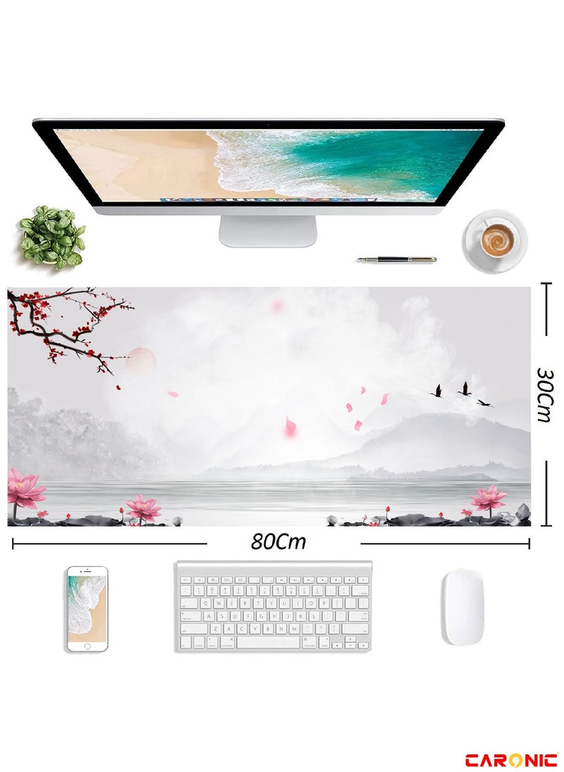 Extended Gaming Mouse Pad with Stitched Edges Durable Non-Slip Natural Rubber Base  Waterproof Computer Keyboard Pad Mat For Esports Pros Gamer Desktop Office Classical