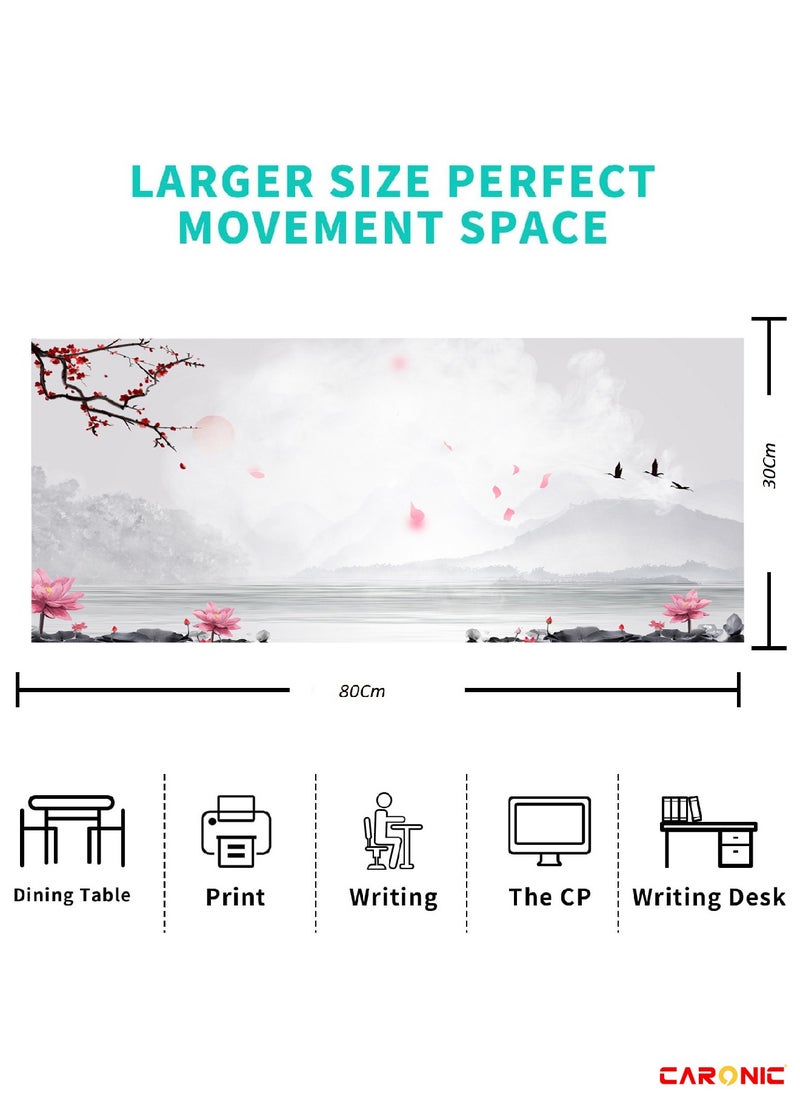 Extended Gaming Mouse Pad with Stitched Edges Durable Non-Slip Natural Rubber Base  Waterproof Computer Keyboard Pad Mat For Esports Pros Gamer Desktop Office Classical