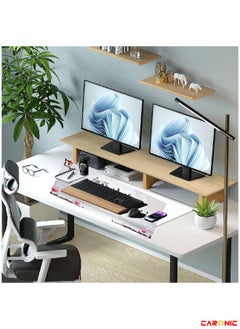 CARONIC Extended Gaming Mouse Pad with Stitched Edges Durable Non-Slip Natural Rubber Base  Waterproof Computer Keyboard Pad Mat For Esports Pros Gamer Desktop Office Classical  - Image 5