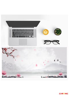 CARONIC Extended Gaming Mouse Pad with Stitched Edges Durable Non-Slip Natural Rubber Base  Waterproof Computer Keyboard Pad Mat For Esports Pros Gamer Desktop Office Classical  - Image 3