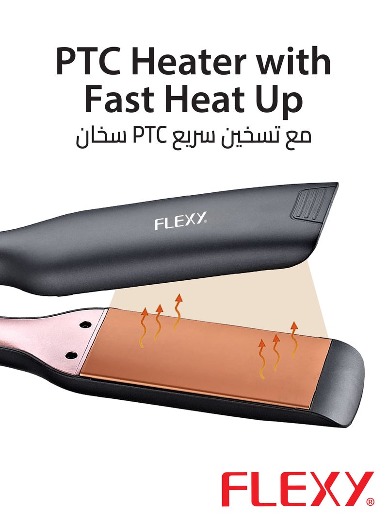 Flexy Hair Dryer & Straightener Set, 2000W Dryer with 2 Speeds, 980°F Titanium Straightener, Cool Shot, Diffuser, Portable Design, 3 Temp Settings, 2-Year Warranty.  - Image 3