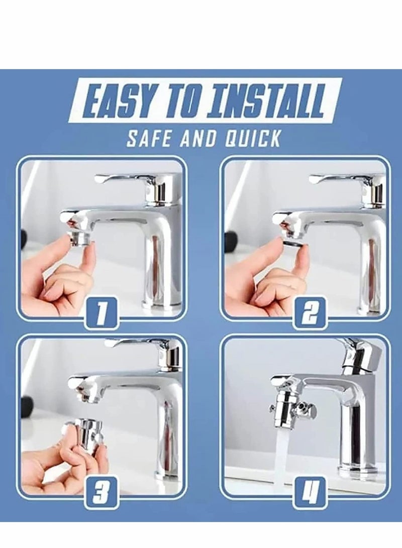 Excefore Faucet Aerator, Sprayer Attachment 360° Spray Head Bubbler with Double Nozzle, Kitchen Bathroom Sink for Face Washing, Gargle and Eye Flush  - Image 3