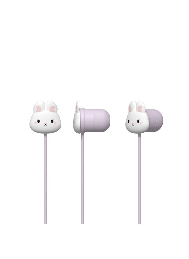 Cartoon Mobile Phone Wire-controlled Headset Round Head 3.5 Interface Cute Cartoon Wired Headset Student Gift Belt Storage Bag-Color:Pink-King Cat (with The Same Storage Bag)  - Image 5