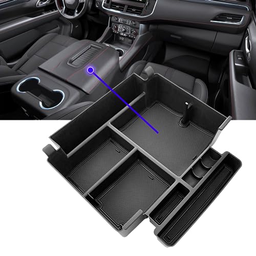 XXCIWP (Full Coverage) 2025 Suburban Yukon Tahoe Premier Sliding Console Tray Center Console Organizer Tray for GMC Yukon Chevy Tahoe Suburban 2021 2022-2024 2025 Armrest Storage Box 2023 Chevrolet Suburban - Image 5