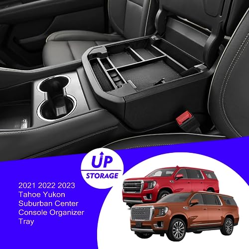 XXCIWP (Full Coverage) 2025 Suburban Yukon Tahoe Premier Sliding Console Tray Center Console Organizer Tray for GMC Yukon Chevy Tahoe Suburban 2021 2022-2024 2025 Armrest Storage Box 2023 Chevrolet Suburban - Image 2