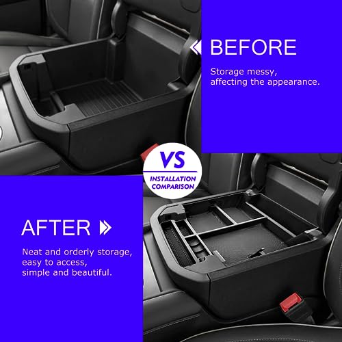 XXCIWP (Full Coverage) 2025 Suburban Yukon Tahoe Premier Sliding Console Tray Center Console Organizer Tray for GMC Yukon Chevy Tahoe Suburban 2021 2022-2024 2025 Armrest Storage Box 2023 Chevrolet Suburban - Image 4