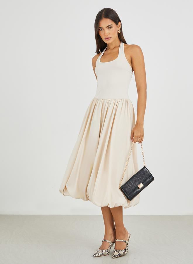 Styli Solid Sleeveless A-Line Midi Dress - Image 2