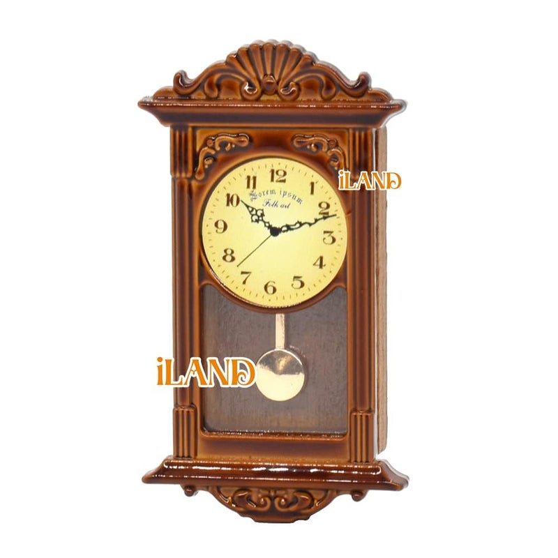 iLAND Miniature Dollhouse Accessories on 1:12 Scale, Grandfather Wall Clock and Record Player, elf Accessories - Image 2