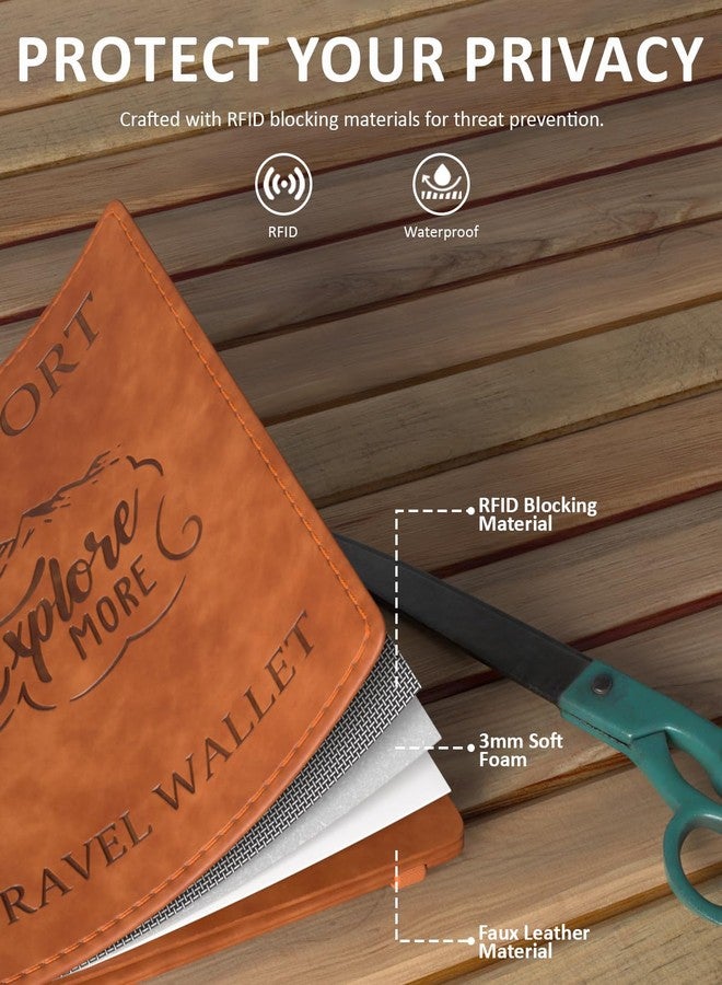 فيدوس حافظة جواز سفر FEDUS للرجال والنساء، غطاء جواز سفر، محفظة، منظم بطاقات الائتمان/الخصم، ووثائق السفر. - جلد صناعي - Image 4