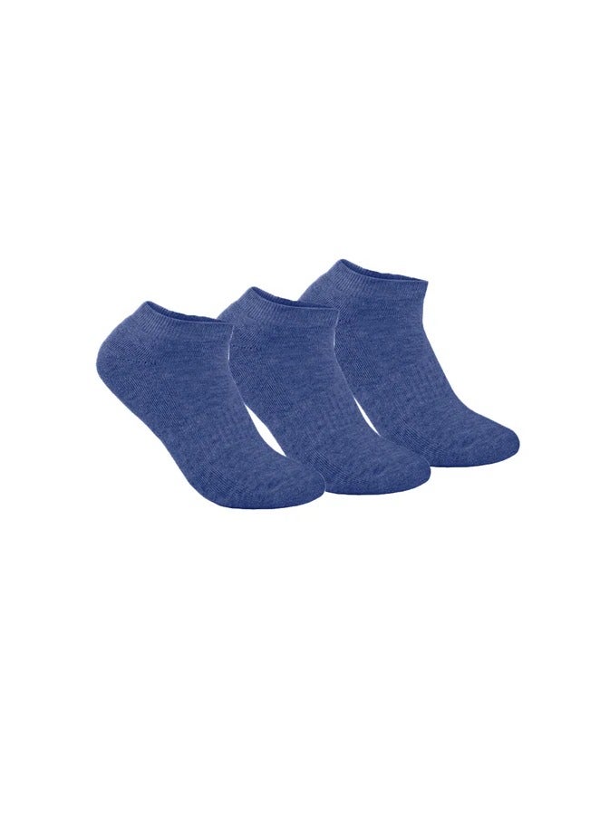 STITCH STITCH Men's Pack of 3 Half Terry Ankle Casual Socks 