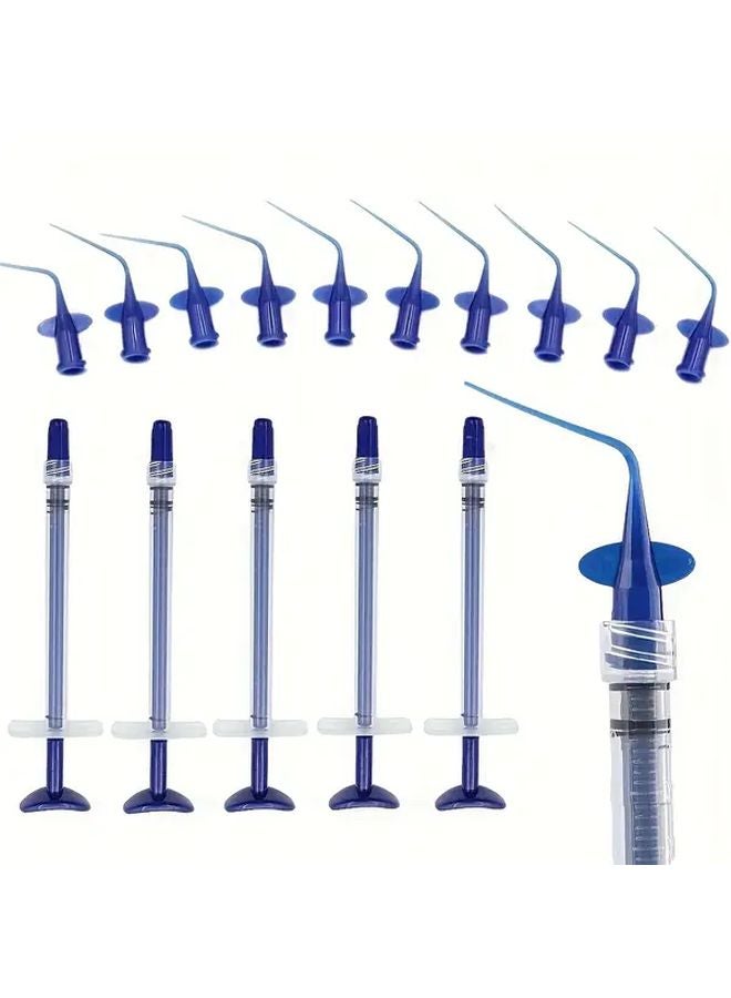 4pcs Disposable Dental Syringe With Cap Curved Tip For Tooth Filling Accurate Injection - Image 1
