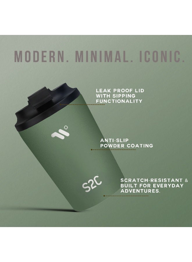 S2C WANDER Series - Premium Insulated Coffee Travel Mug with Lid, Leak Proof, BPA Free, Stainless Steel, Keeps Drinks Hot 8 Hours/Cold 12 Hours, 12oz Capacity, Perfect for Travel & Car - Image 5