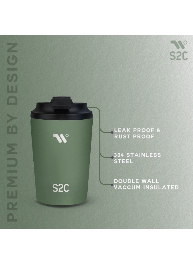 S2C WANDER Series - Premium Insulated Coffee Travel Mug with Lid, Leak Proof, BPA Free, Stainless Steel, Keeps Drinks Hot 8 Hours/Cold 12 Hours, 12oz Capacity, Perfect for Travel & Car - Image 2