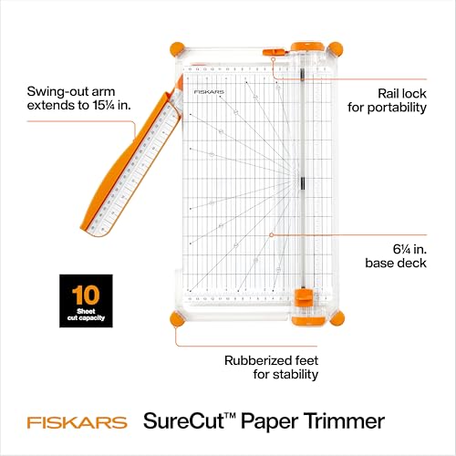Fiskars Precision Paper Trimmer Easy and Accurate Crafting Tool Cuts Straight for Crafts Cards and More - Image 3