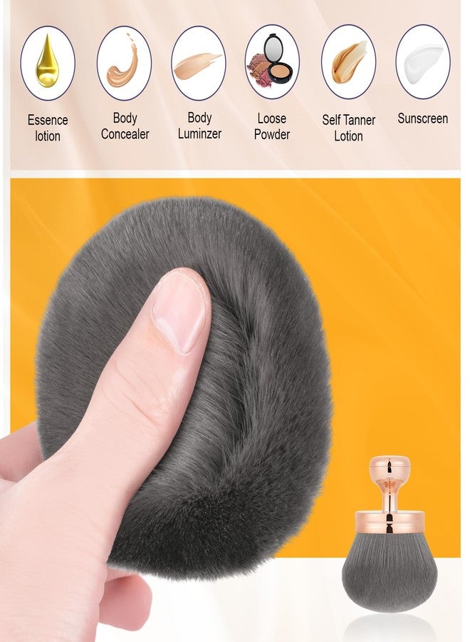 Yoseng Extra Large Body Makeup Brush For Self Tanner – 74mm Wide-headed Vegan Kabuki Brush for Body Makeup, Tanning & Shimmer | Big Fluffy Bronzer Brush with Protective Travel Cover - Image 4