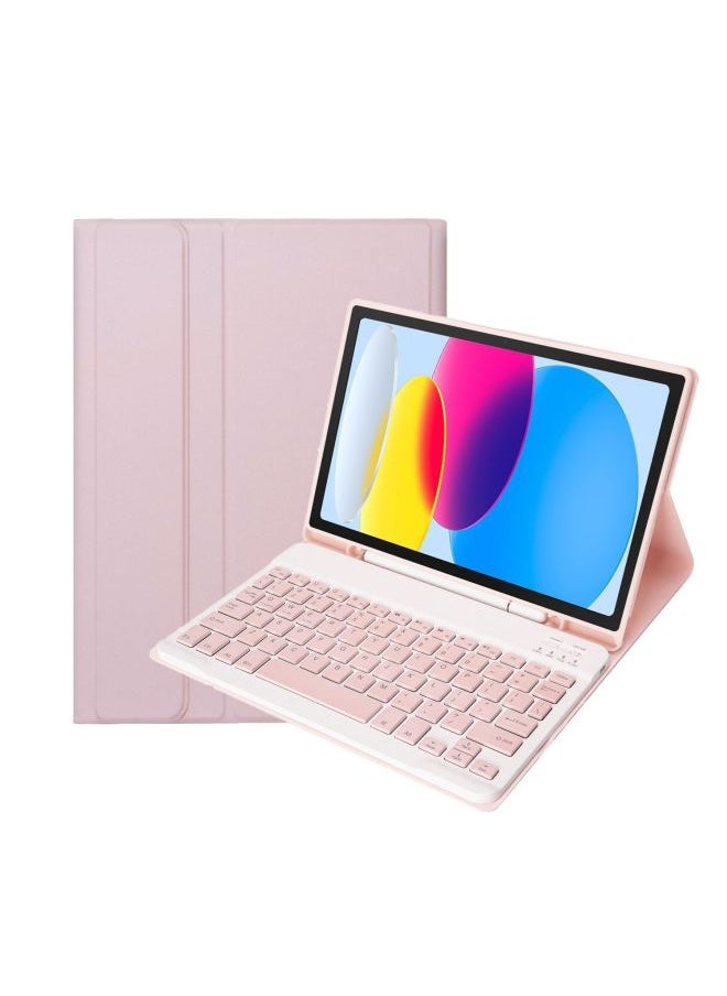Generic - For Samsung TabS9FE11 Inch 2023 Protective Cover Wonderful Control Magnetic Suction Colorful Backlit Bluetooth Keyboard Soft Shell-Color:Elegant Powder-Bluetooth Keyboard-Product Type:Samsung S9fe Puls 12.4inch ( 10inch Keyboard) - Image 1