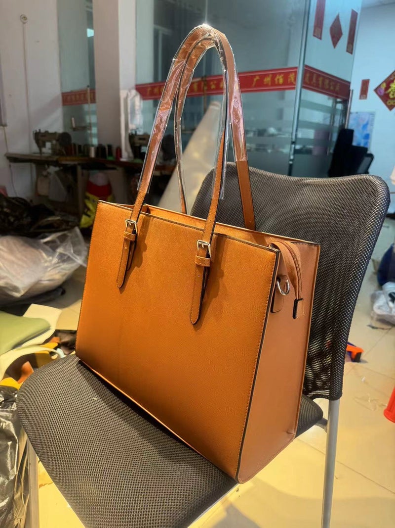 2024 Fashion Womens Briefcase Shoulder Bag Dark brown