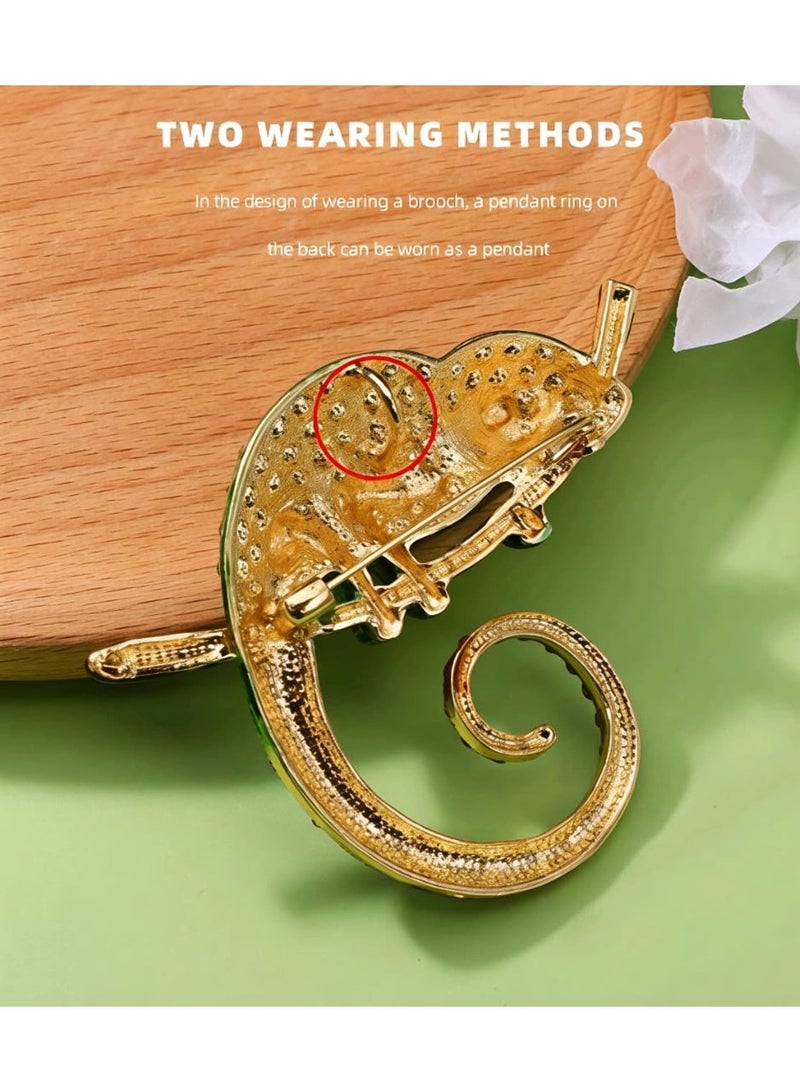 Shein 1pc Vintage Alloy Rhinestone Dragon Design Brooch - Image 5