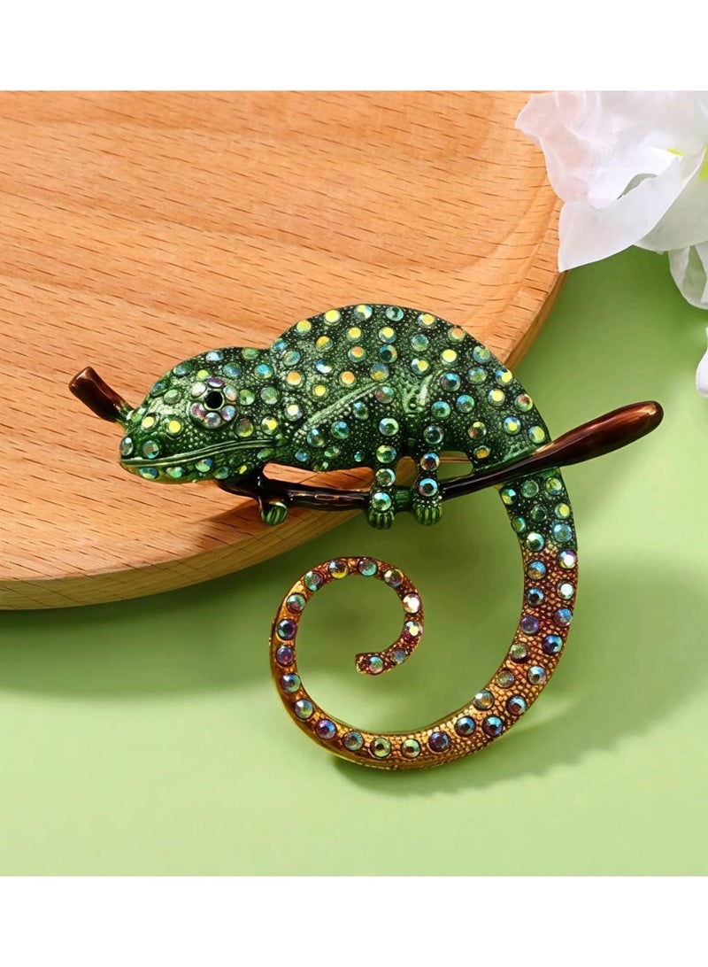Shein 1pc Vintage Alloy Rhinestone Dragon Design Brooch - Image 1