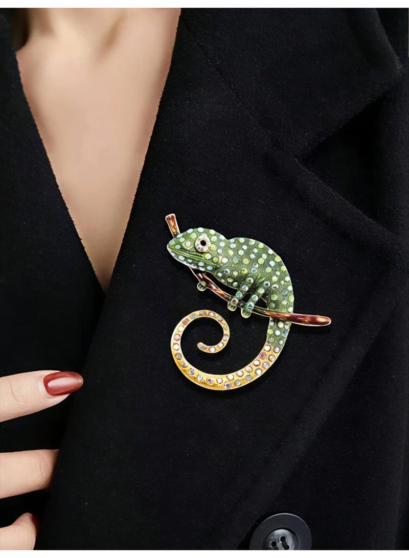 Shein 1pc Vintage Alloy Rhinestone Dragon Design Brooch - Image 4