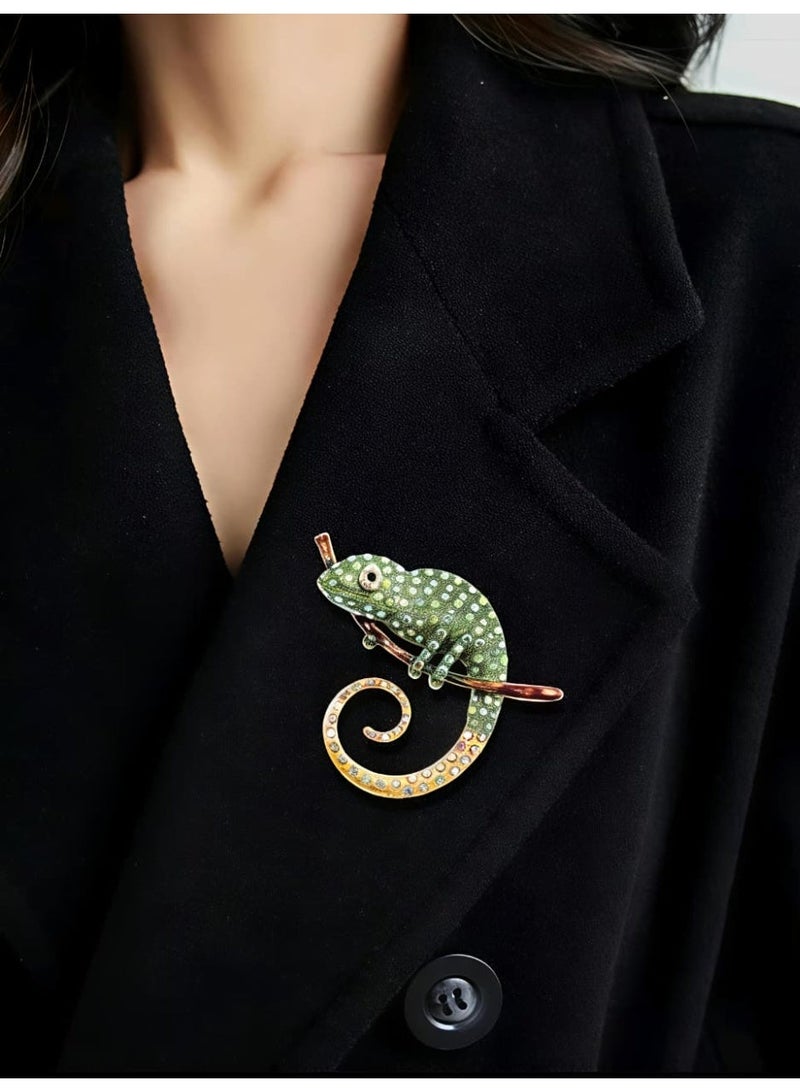 Shein 1pc Vintage Alloy Rhinestone Dragon Design Brooch - Image 3