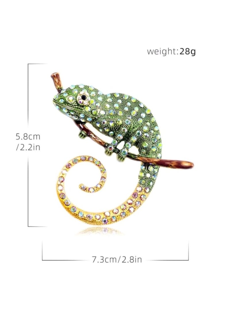 Shein 1pc Vintage Alloy Rhinestone Dragon Design Brooch - Image 2